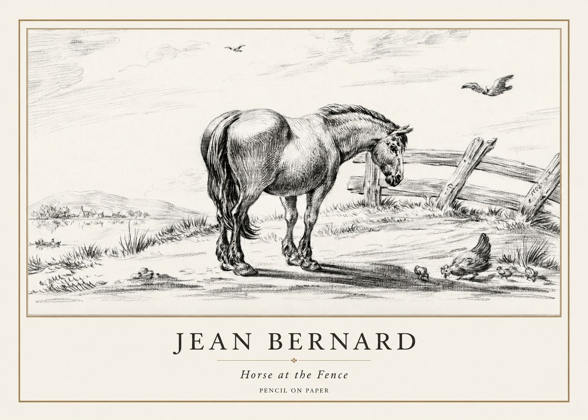 Jean Bernard Horse at the Fence No1 - Póster