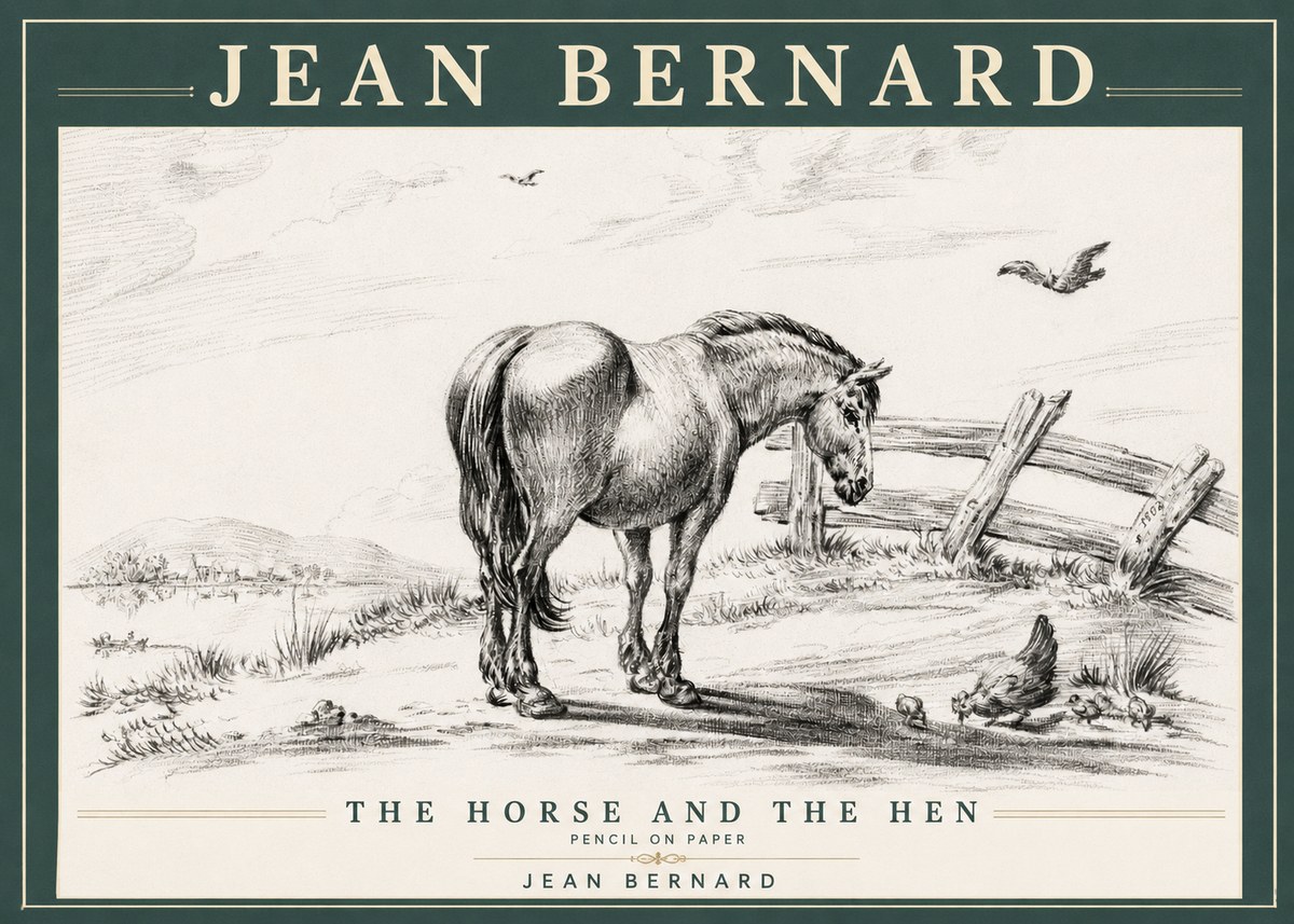Jean Bernard Horse at the Fence No4 - Póster