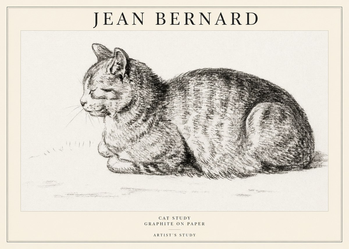 Jean Bernard Cat Study XII No1 - Póster