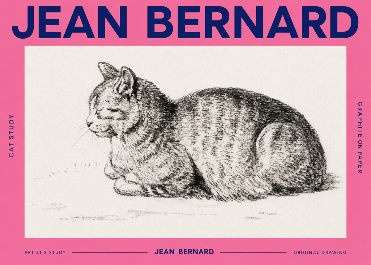 Jean Bernard Cat Study XII No2 - Póster