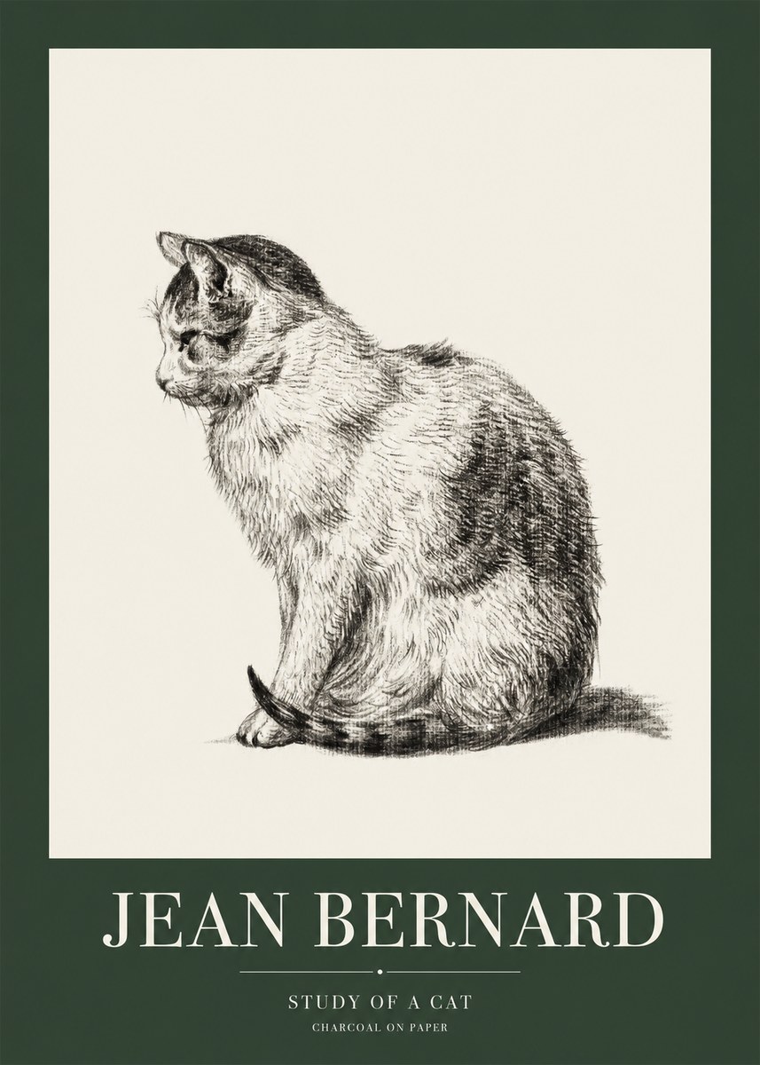 Jean Bernard Study of a Cat IV No1 - Póster