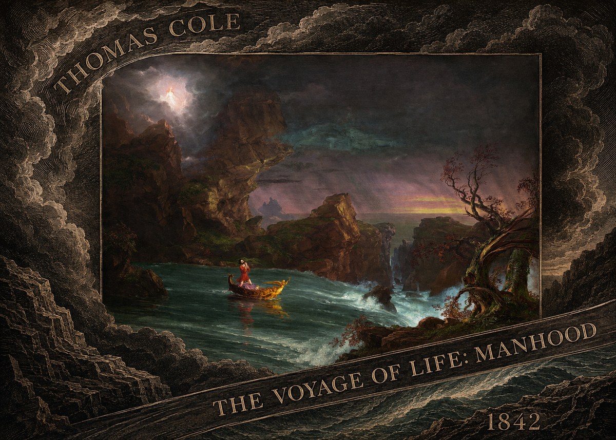 Thomas Cole The Voyage of Life: Manhood II No6 - Póster