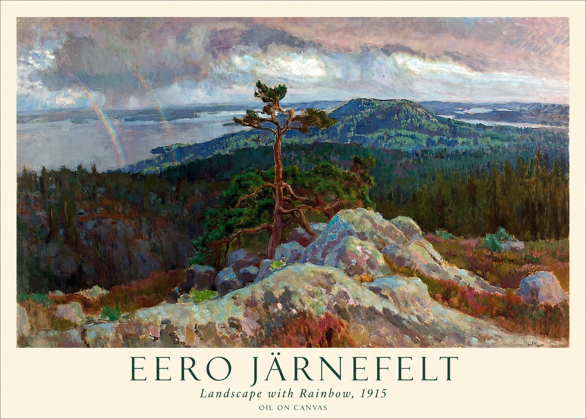 Eero Järnefelt Landscape with Rainbow, 1915 No1 - Póster