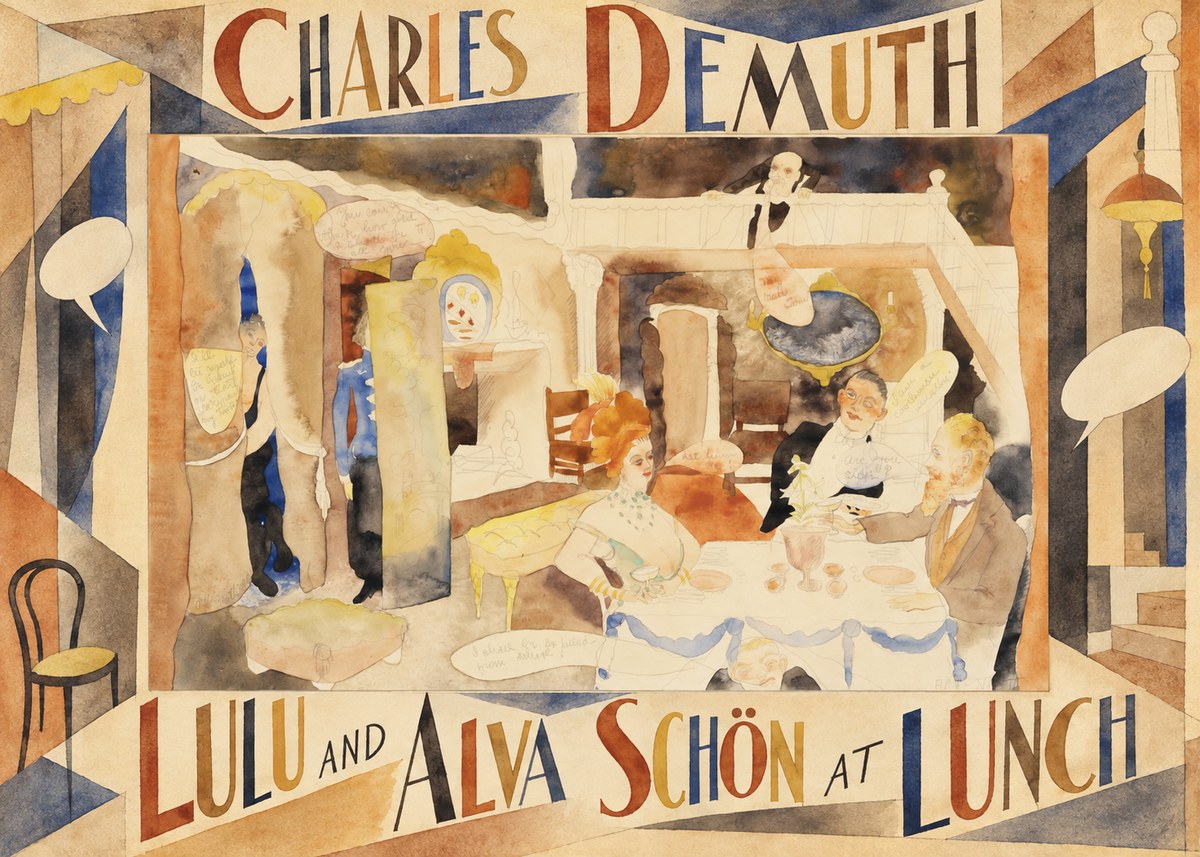 Charles Demuth Lulu and Alva Schön at Lunch No6 - Póster