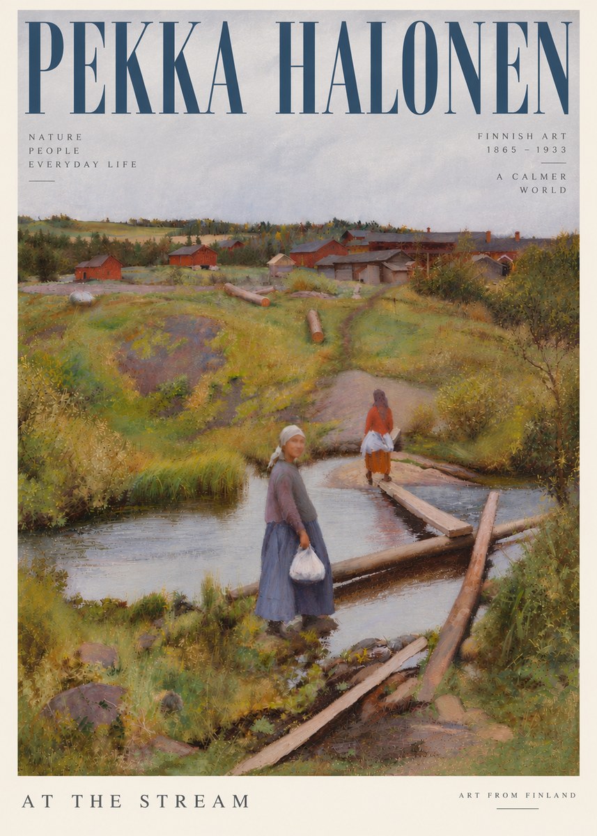 Pekka Halonen At the Stream No5 - Póster