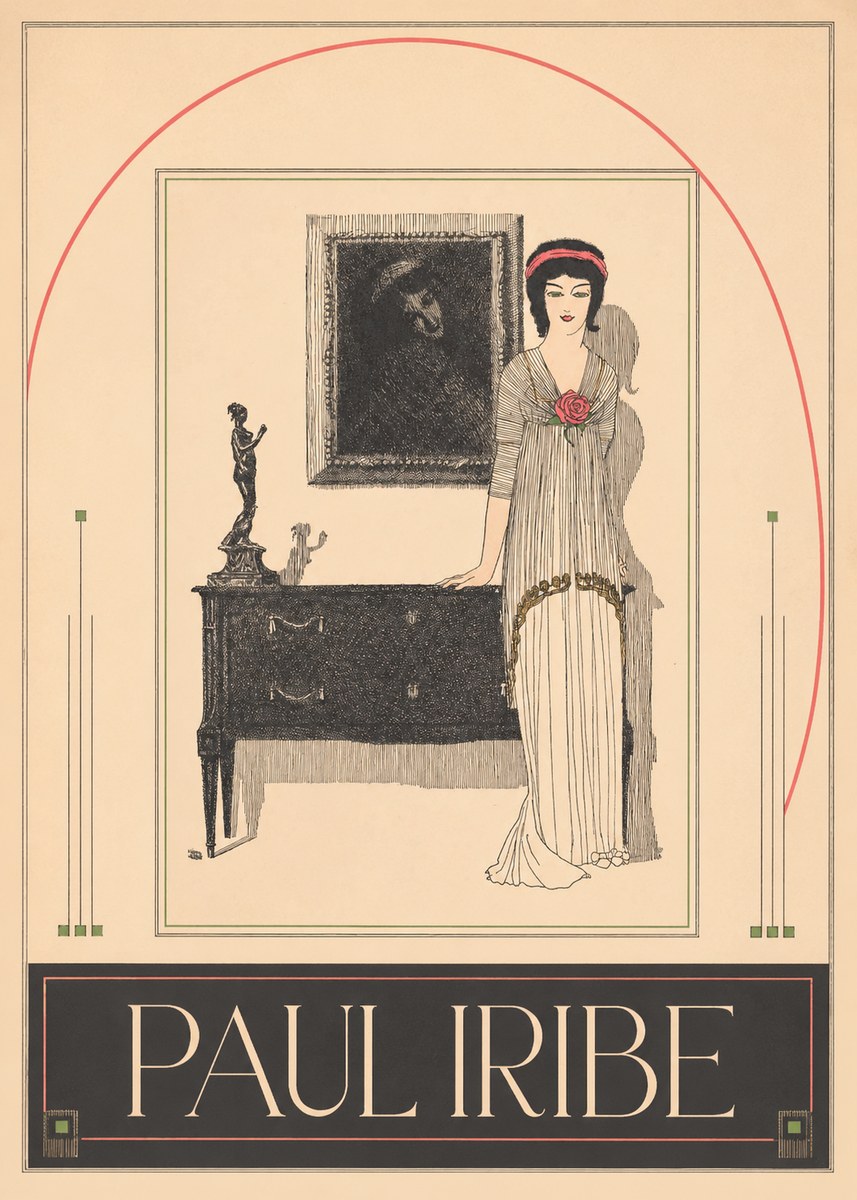 Paul Iribe Woman with Rose No3 - Póster