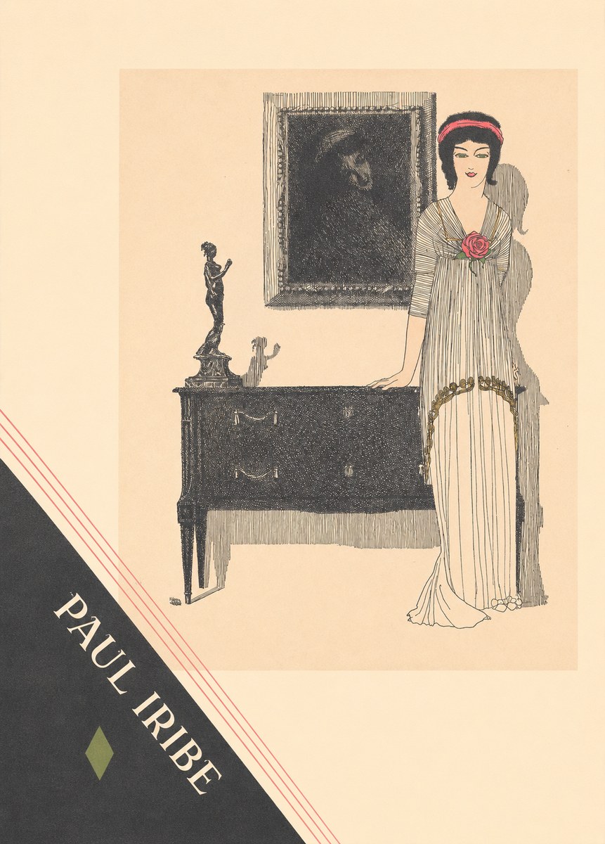 Paul Iribe Woman with Rose No6 - Póster