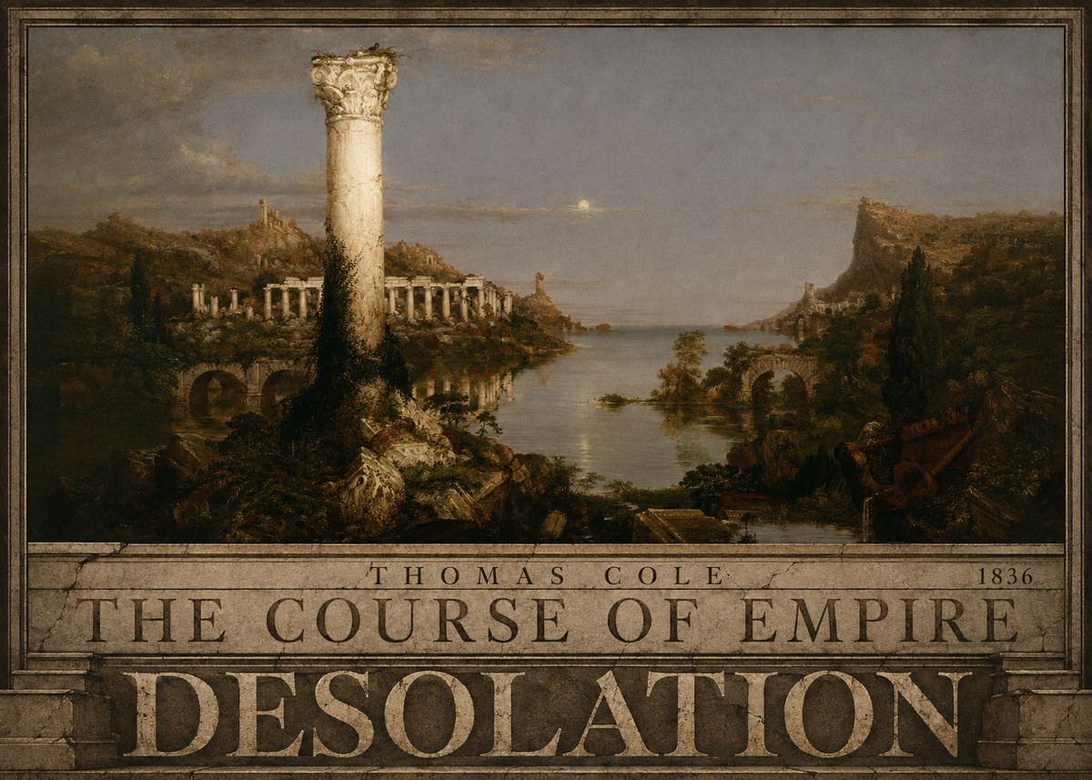 Thomas Cole The Course of Empire: Desolation No4 - Póster