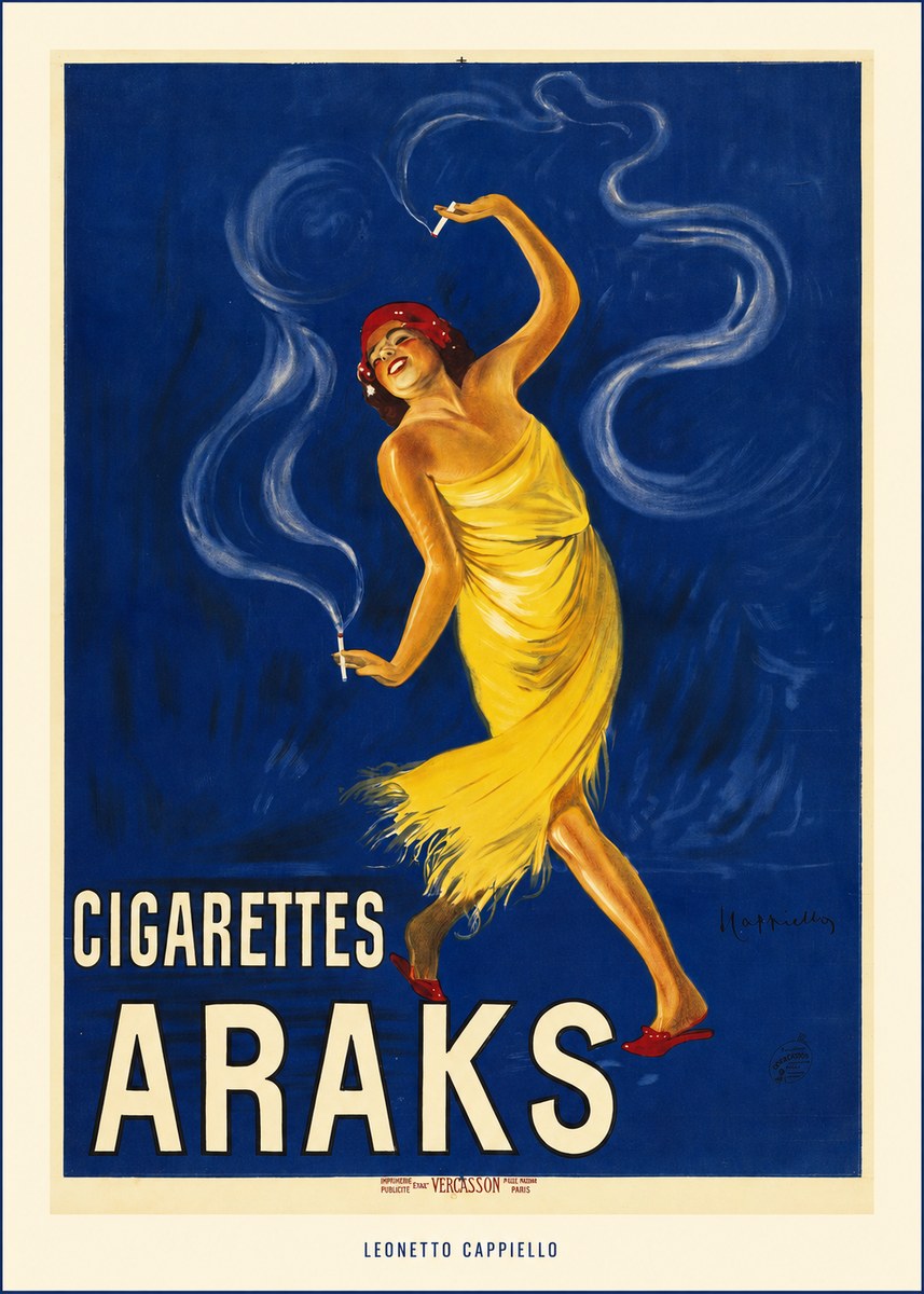 Leonetto Cappiello Cigarettes Araks No6 - Póster