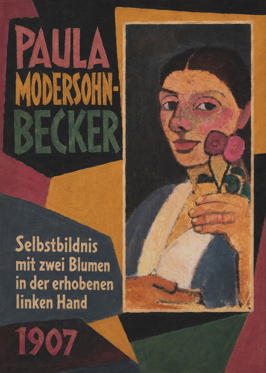 Paula Modersohn-Becker Selbstbildnis Mit Zwei Blumen in Der Erhobenen Linken Hand No2 - Póster
