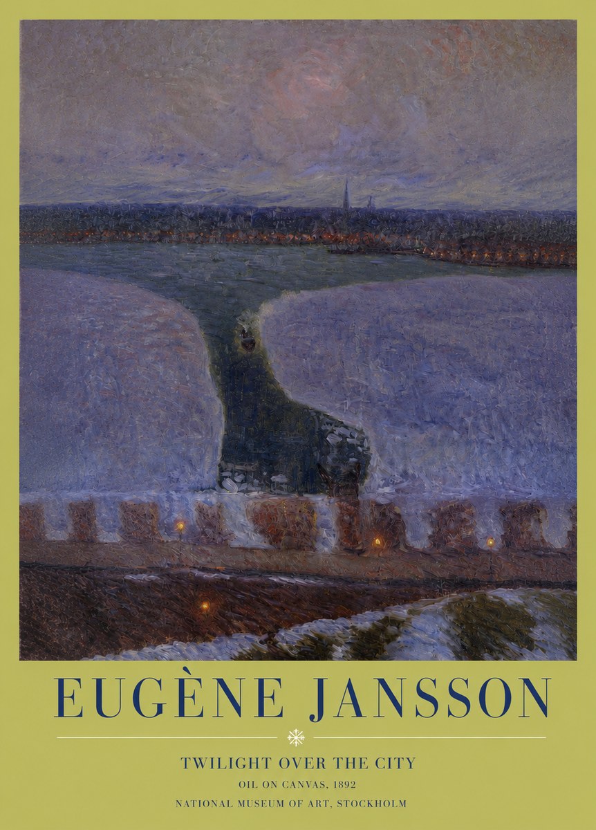 Eugène Jansson Twilight over the City No3 - Póster