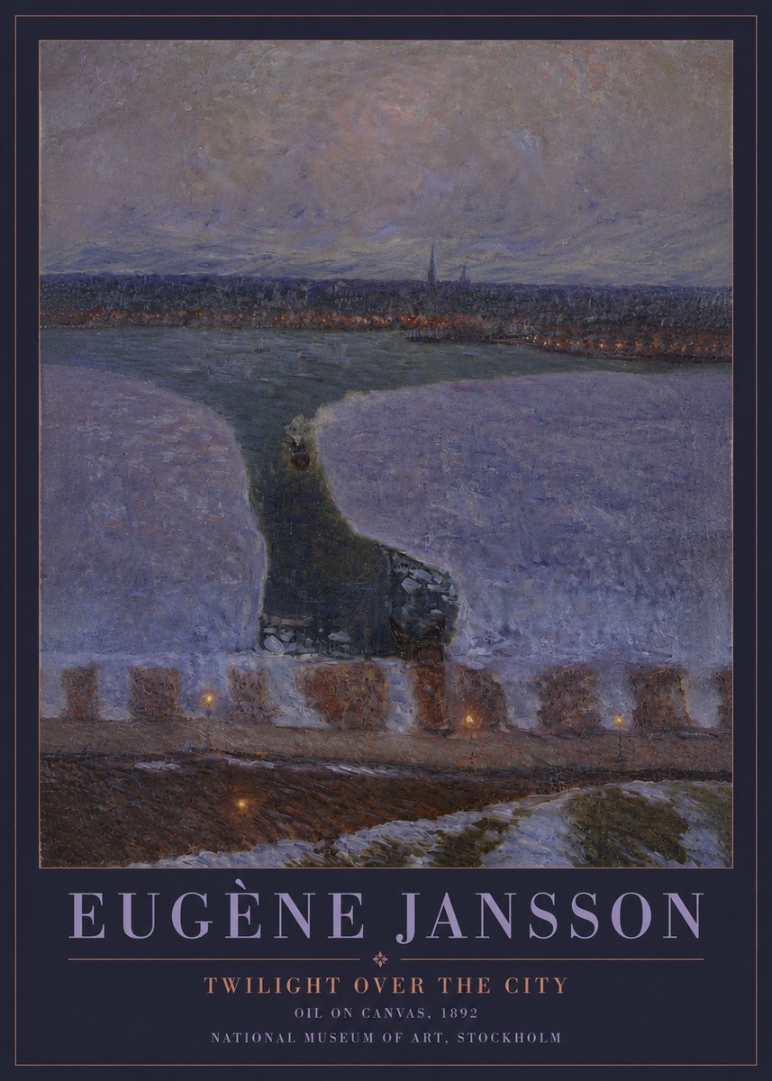 Eugène Jansson Twilight over the City No4 - Póster