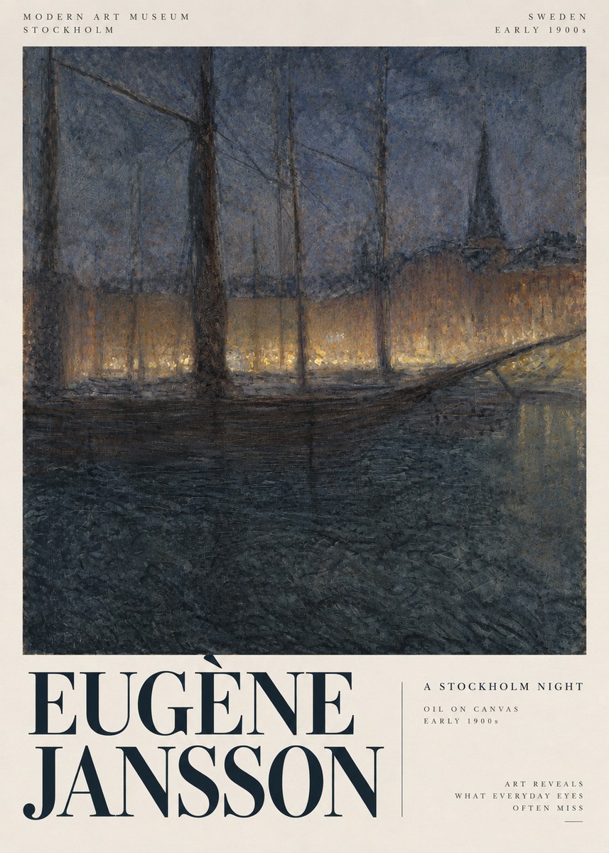Eugène Jansson Evening on the Water No4 - Póster