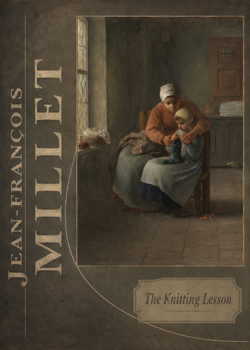 Jean-François Millet The Knitting Lesson II No6 - Póster