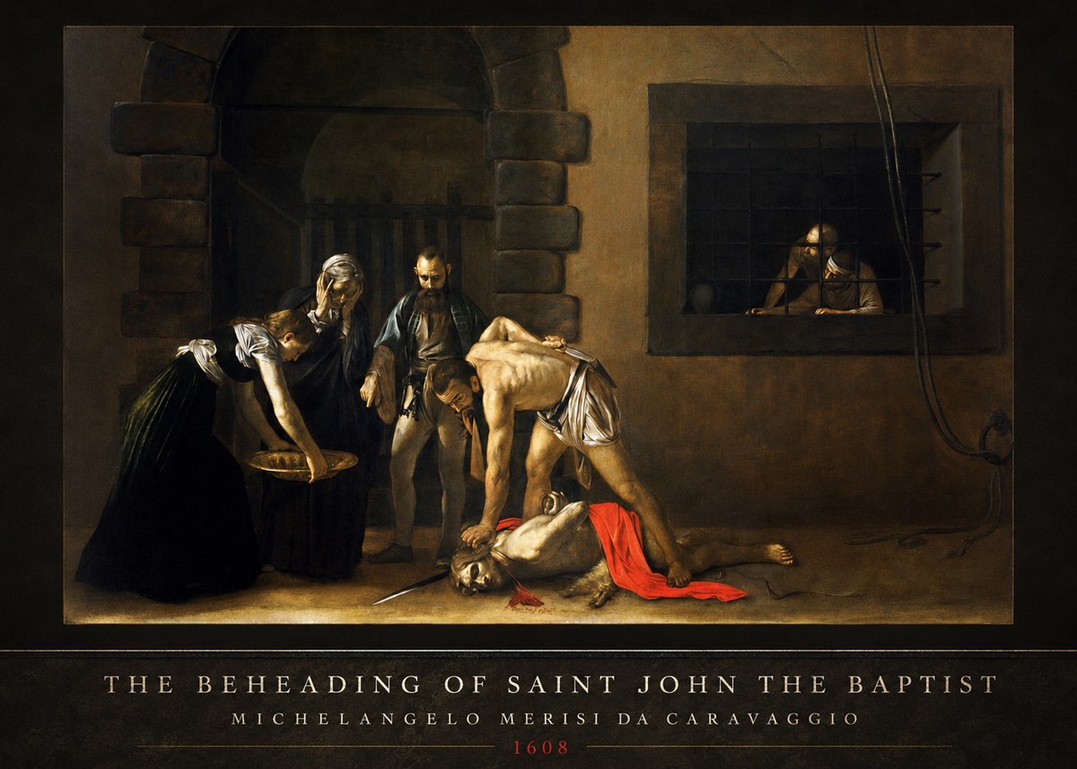 Michelangelo Merisi da Caravaggio The Beheading of Saint John the Baptist No3 - Póster