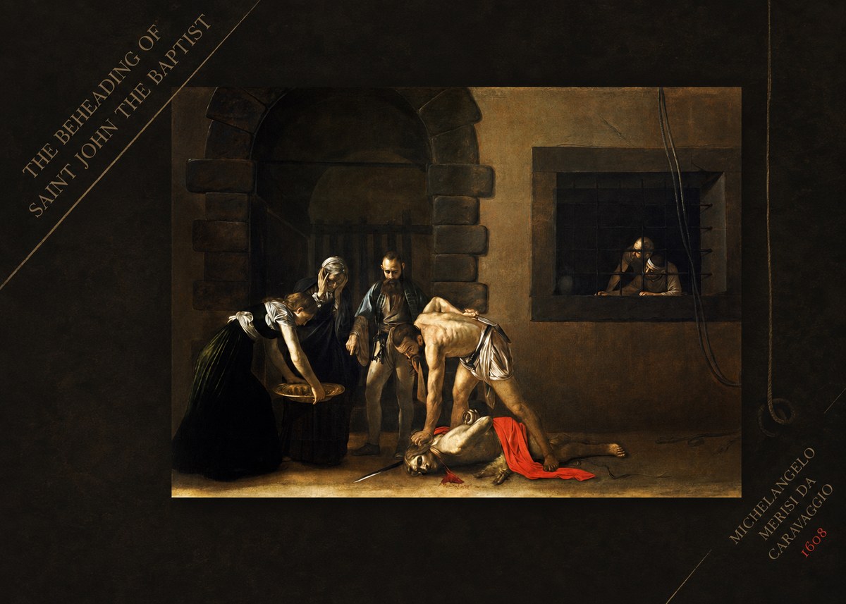 Michelangelo Merisi da Caravaggio The Beheading of Saint John the Baptist No4 - Póster
