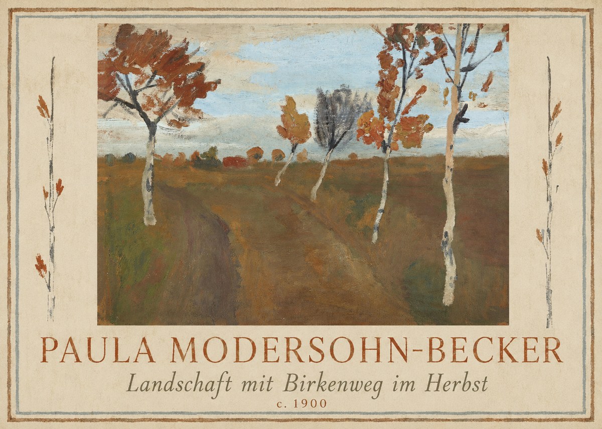 Paula Modersohn-Becker Landschaft Mit Birkenweg Im Herbst No1 - Póster