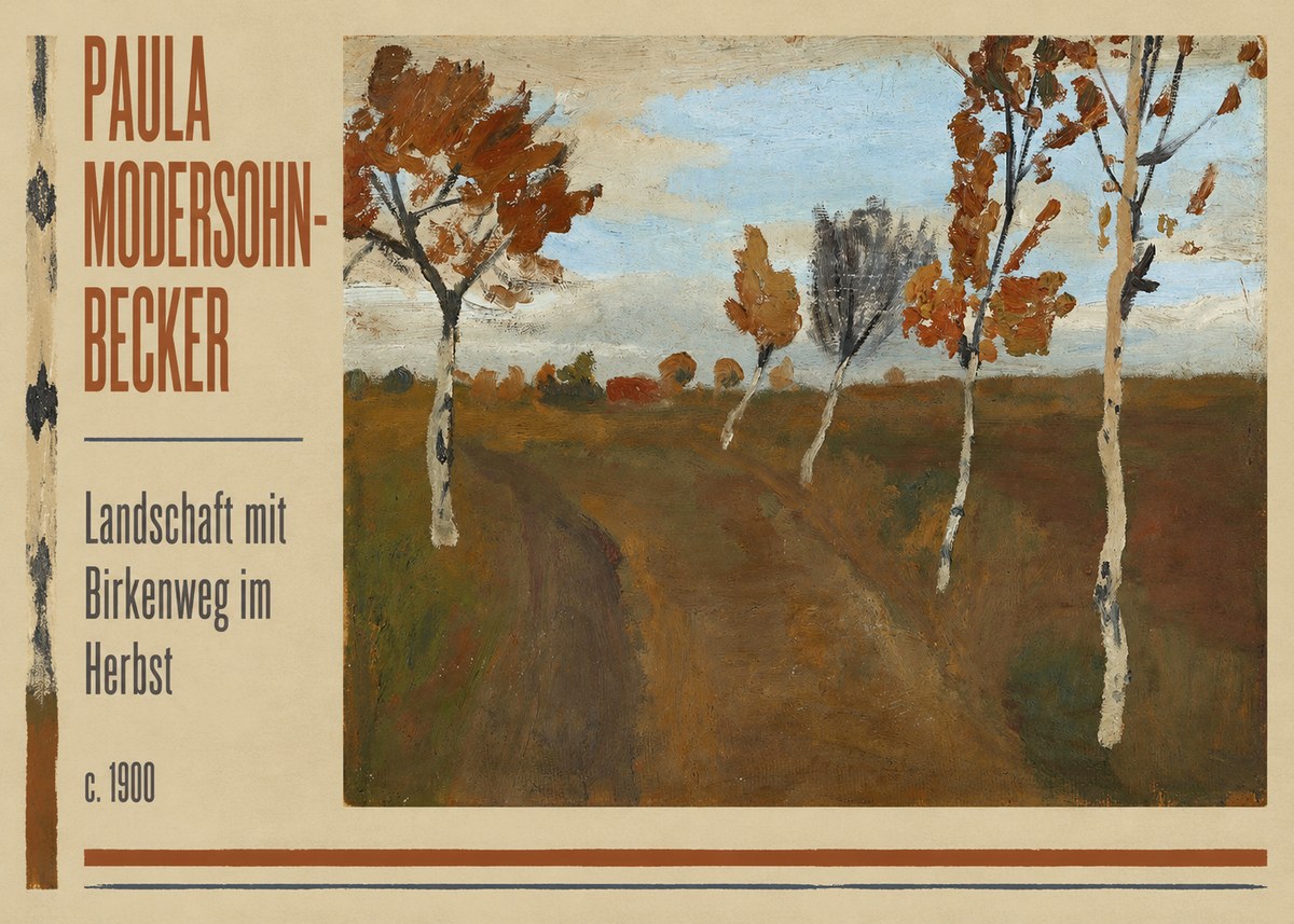 Paula Modersohn-Becker Landschaft Mit Birkenweg Im Herbst No2 - Póster