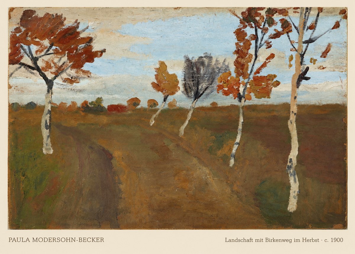 Paula Modersohn-Becker Landschaft Mit Birkenweg Im Herbst No6 - Póster