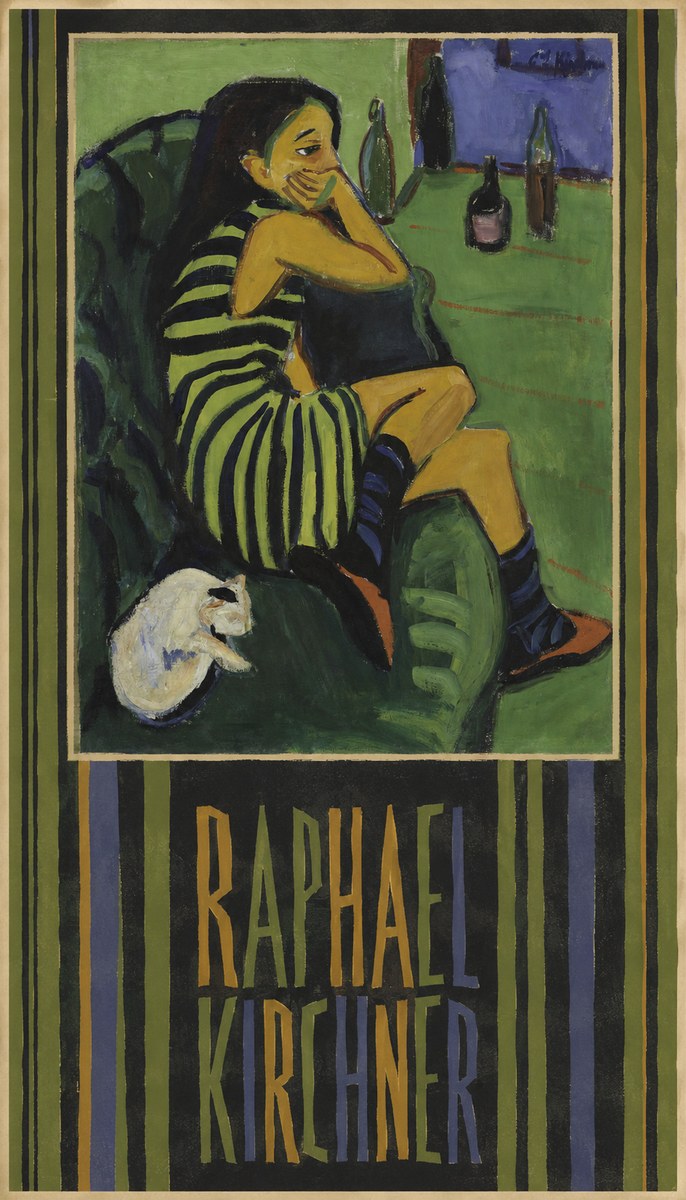 Raphael Kirchner Woman with a Cat No5 - Póster