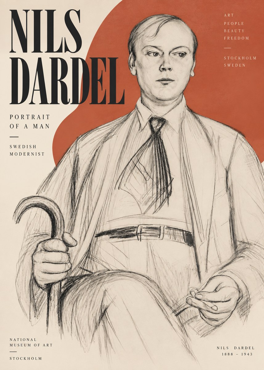 Nils Dardel Portrait of a Man No3 - Póster