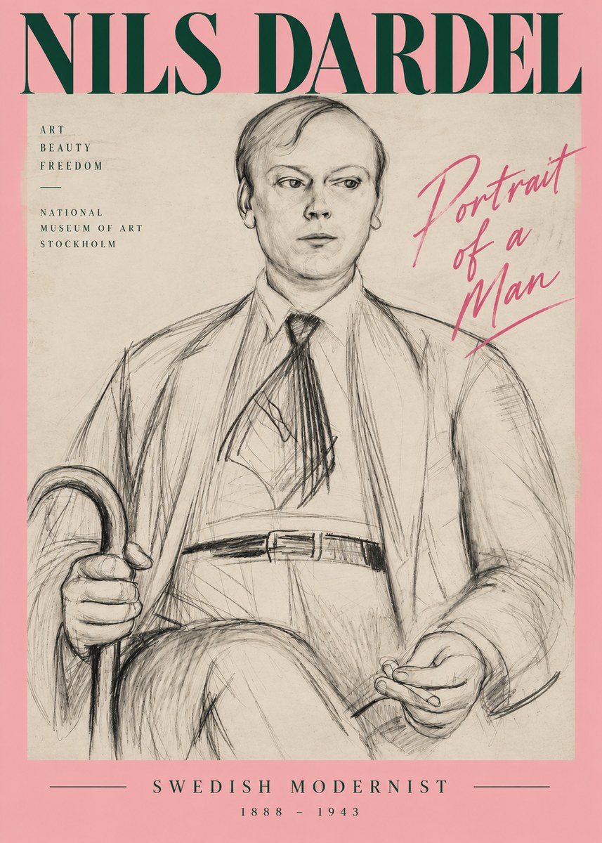 Nils Dardel Portrait of a Man No4 - Póster
