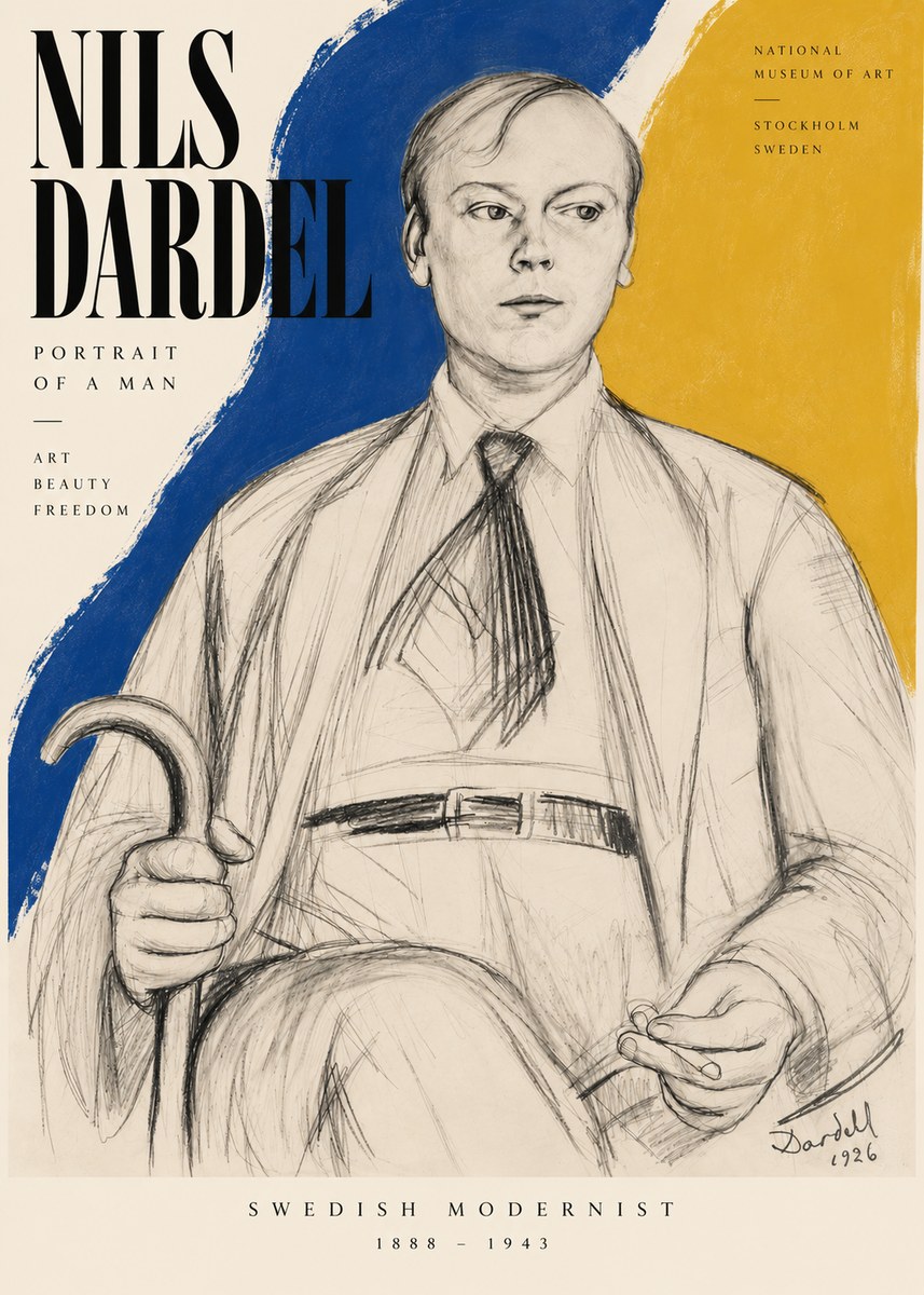 Nils Dardel Portrait of a Man No5 - Póster