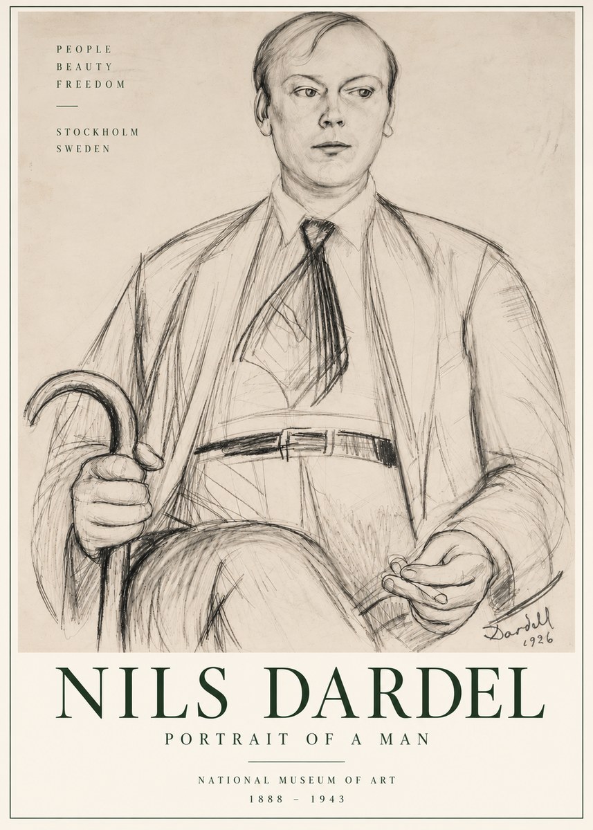 Nils Dardel Portrait of a Man No6 - Póster