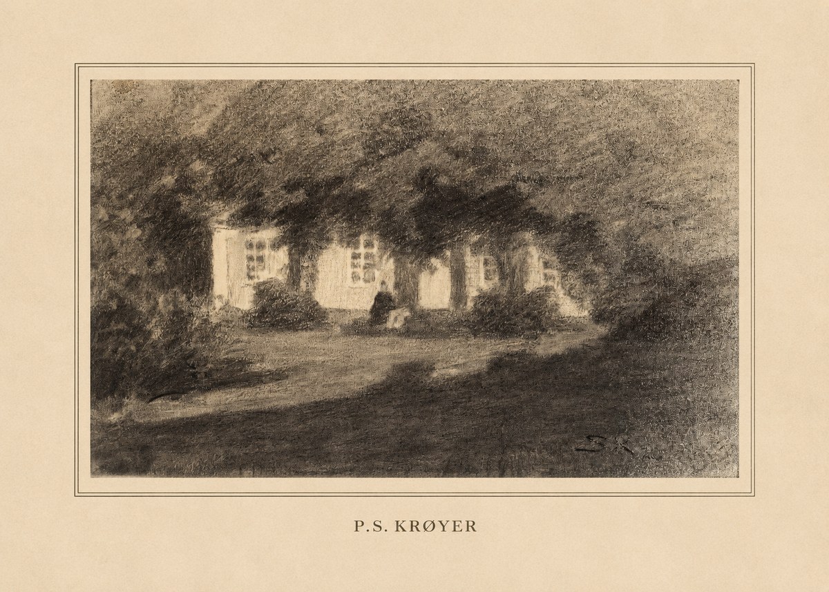 P.S. Krøyer Fra Krøyers Hus Og Have I Skagen No4 - Póster