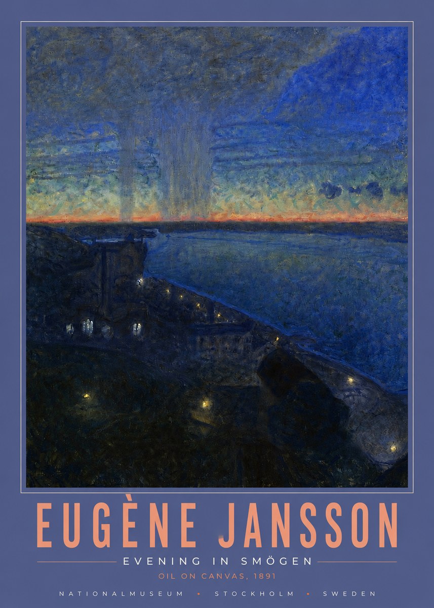 Eugène Jansson Evening in Smögen No4 - Póster