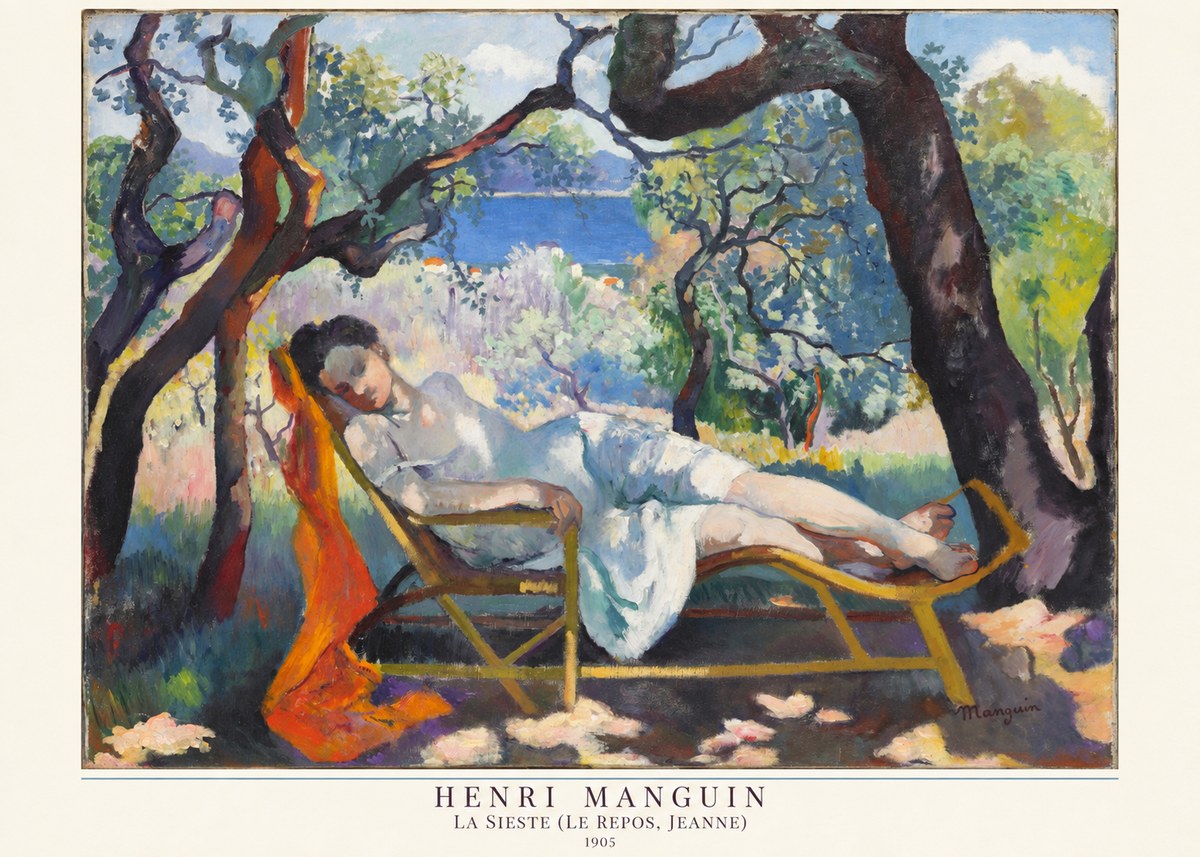 Henri Manguin La Sieste (Le Repos, Jeanne) No6 - Póster