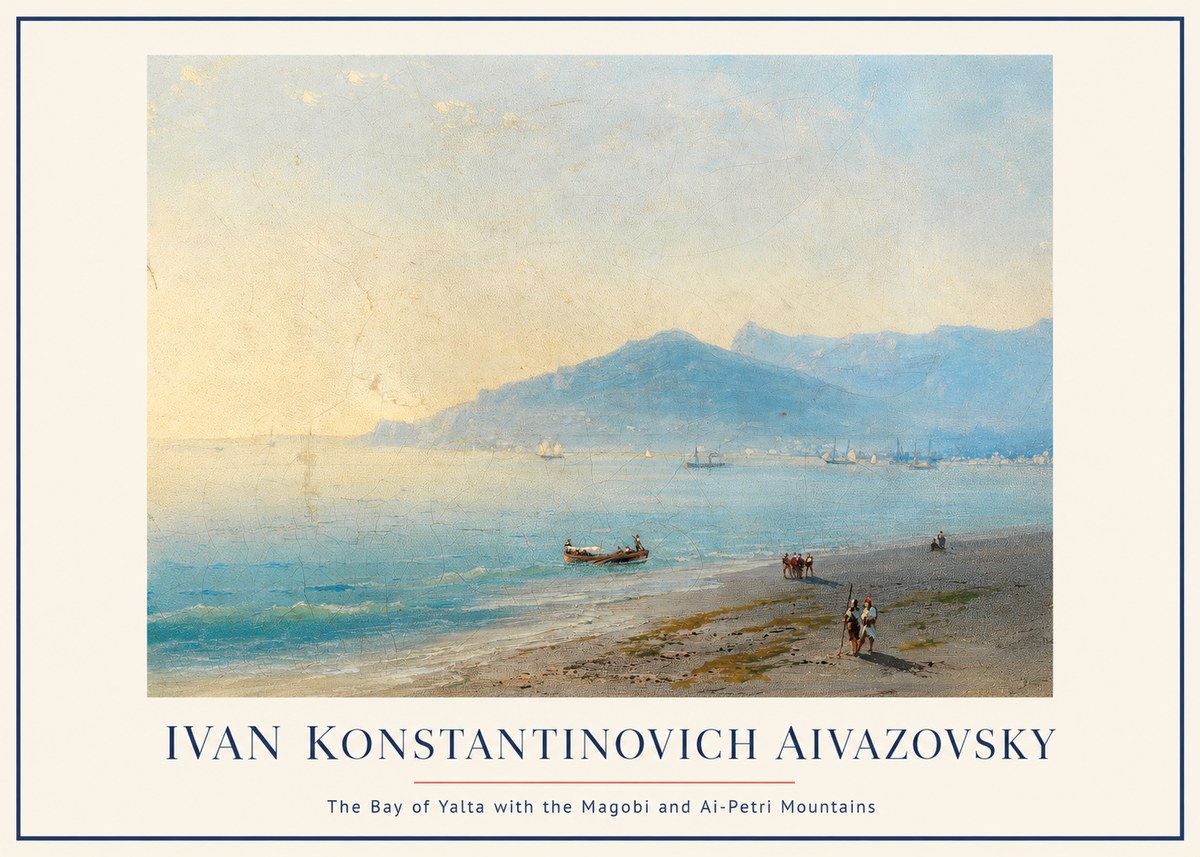 Ivan Konstantinovich Aivazovsky The Bay of Yalta with the Magobi and Ai-petri Mountains No1 - Póster