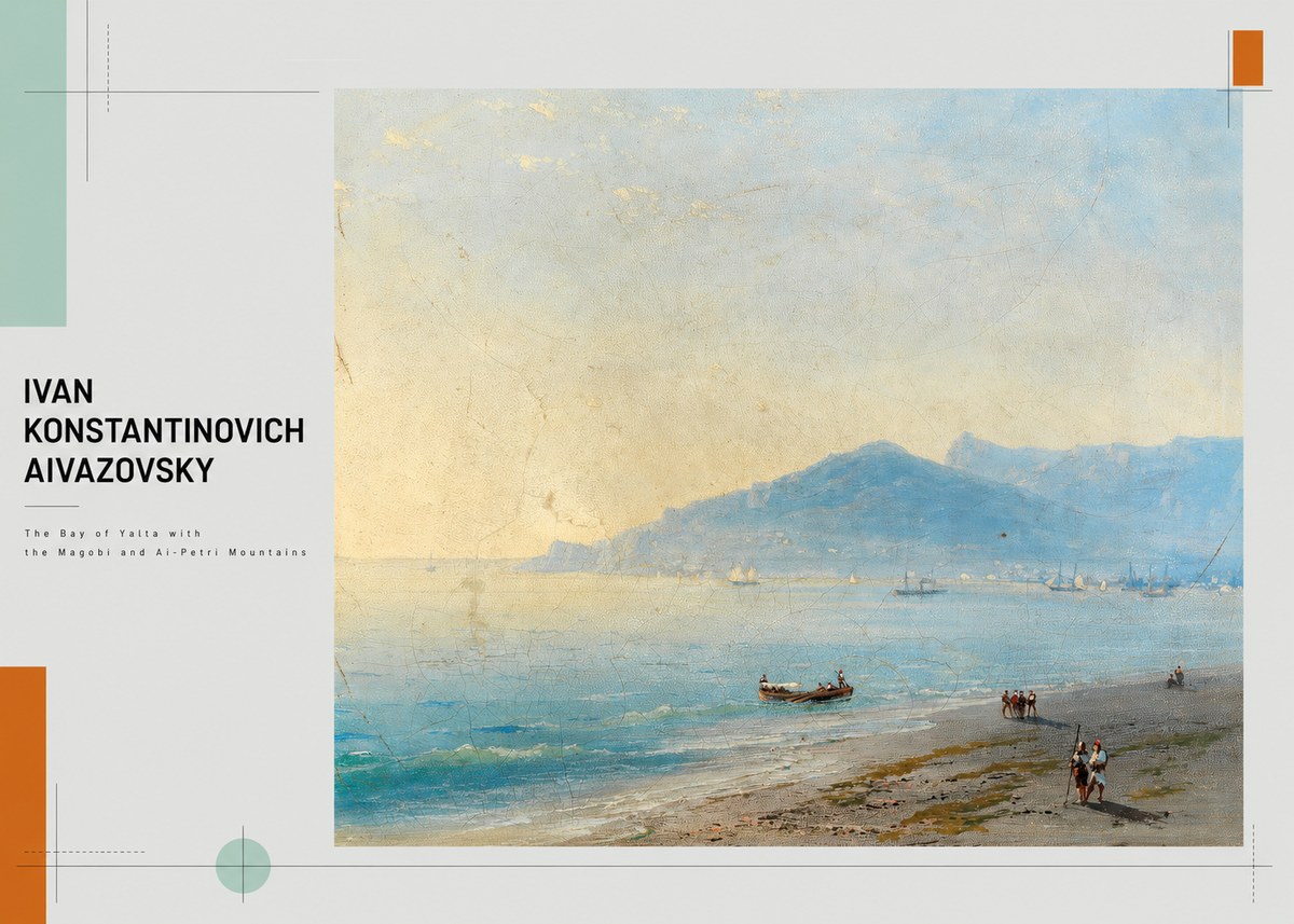 Ivan Konstantinovich Aivazovsky The Bay of Yalta with the Magobi and Ai-petri Mountains No3 - Póster