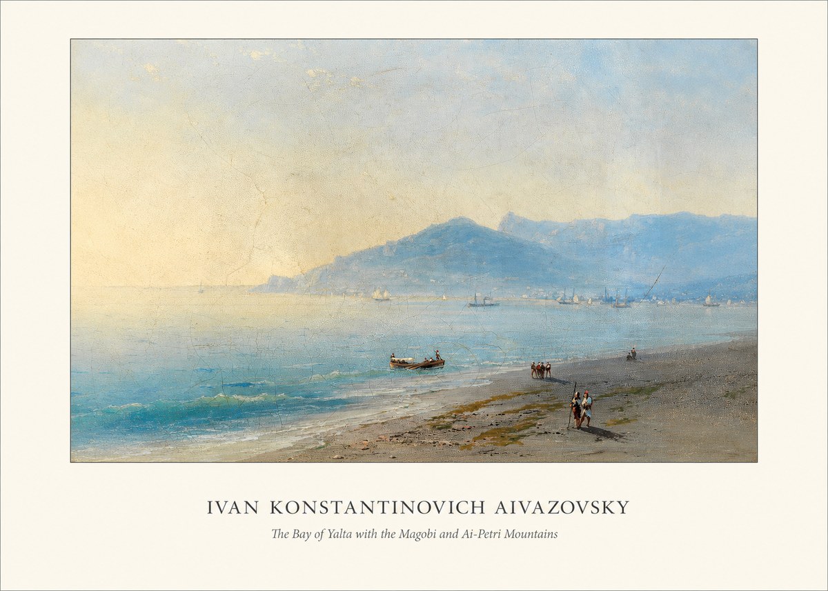 Ivan Konstantinovich Aivazovsky The Bay of Yalta with the Magobi and Ai-petri Mountains No4 - Póster