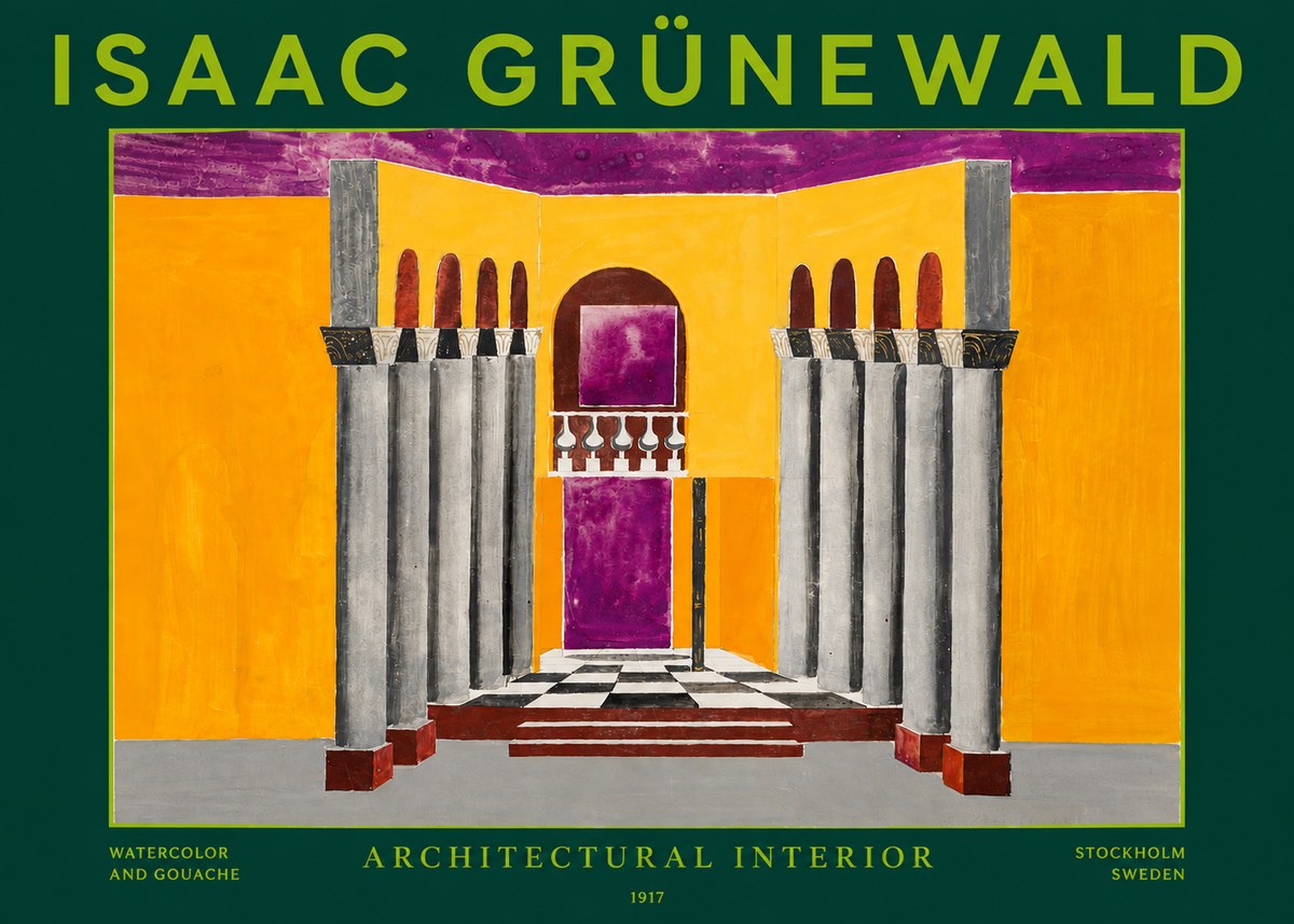 Isaac Grünewald Architectural Interior No3 - Póster