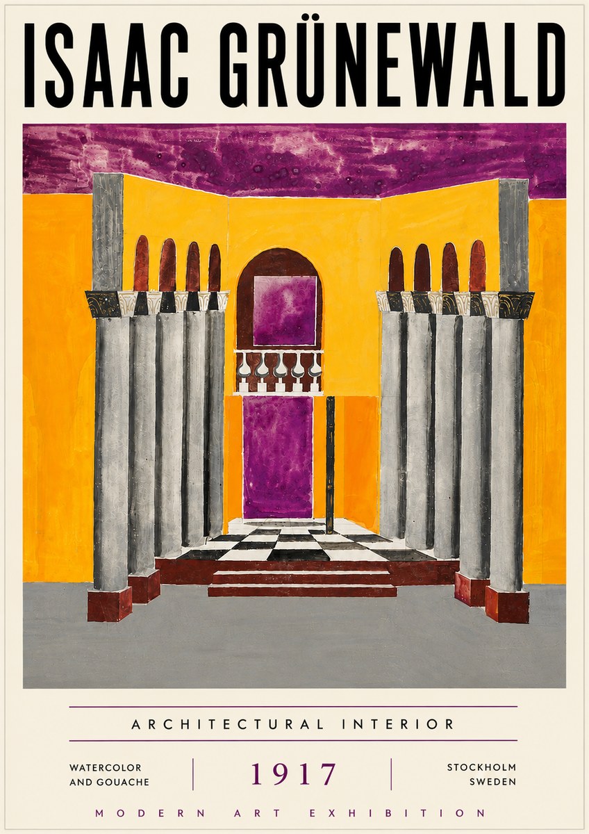 Isaac Grünewald Architectural Interior No6 - Póster