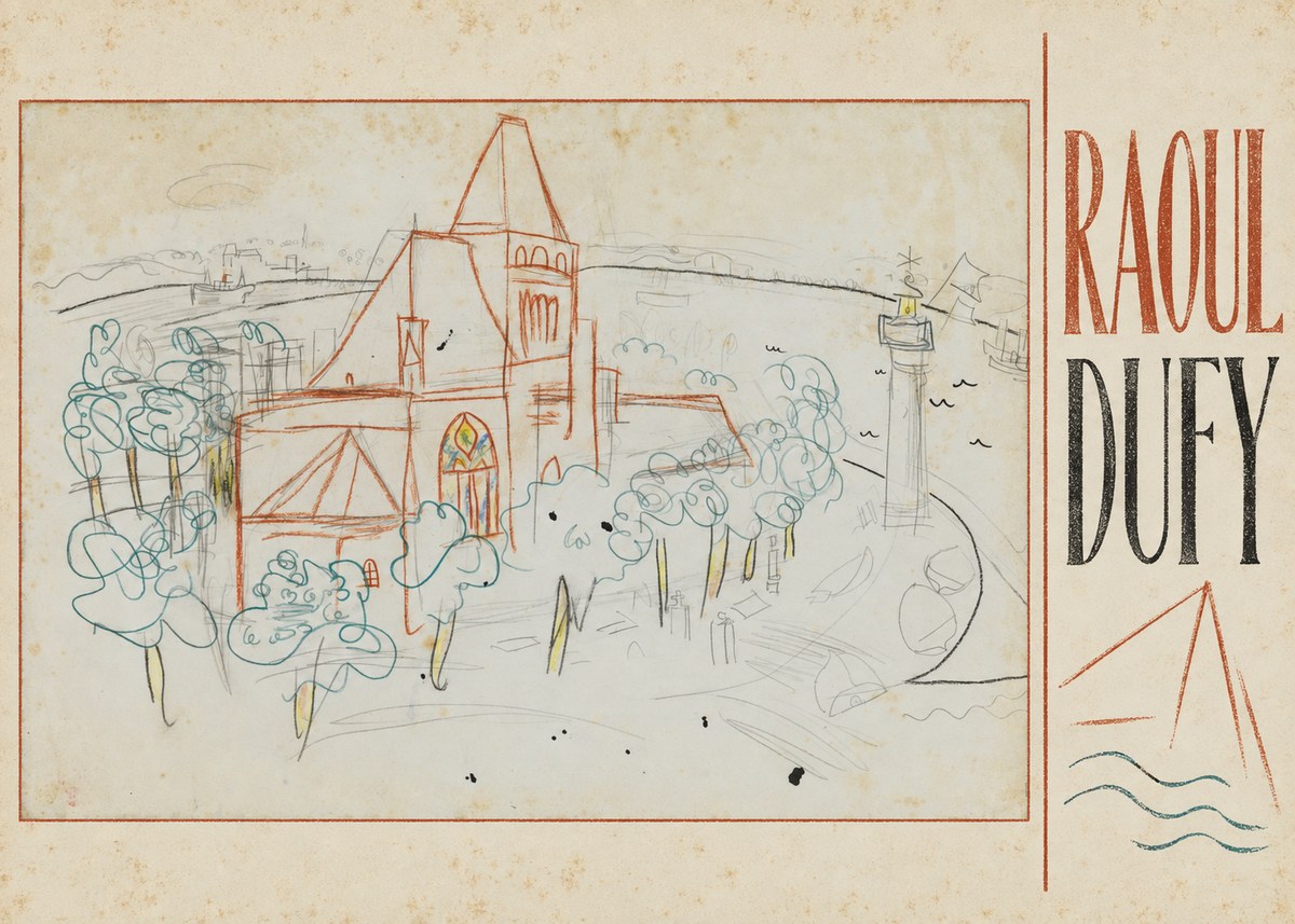 Raoul Dufy Coastal Church and Lighthouse No3 - Póster