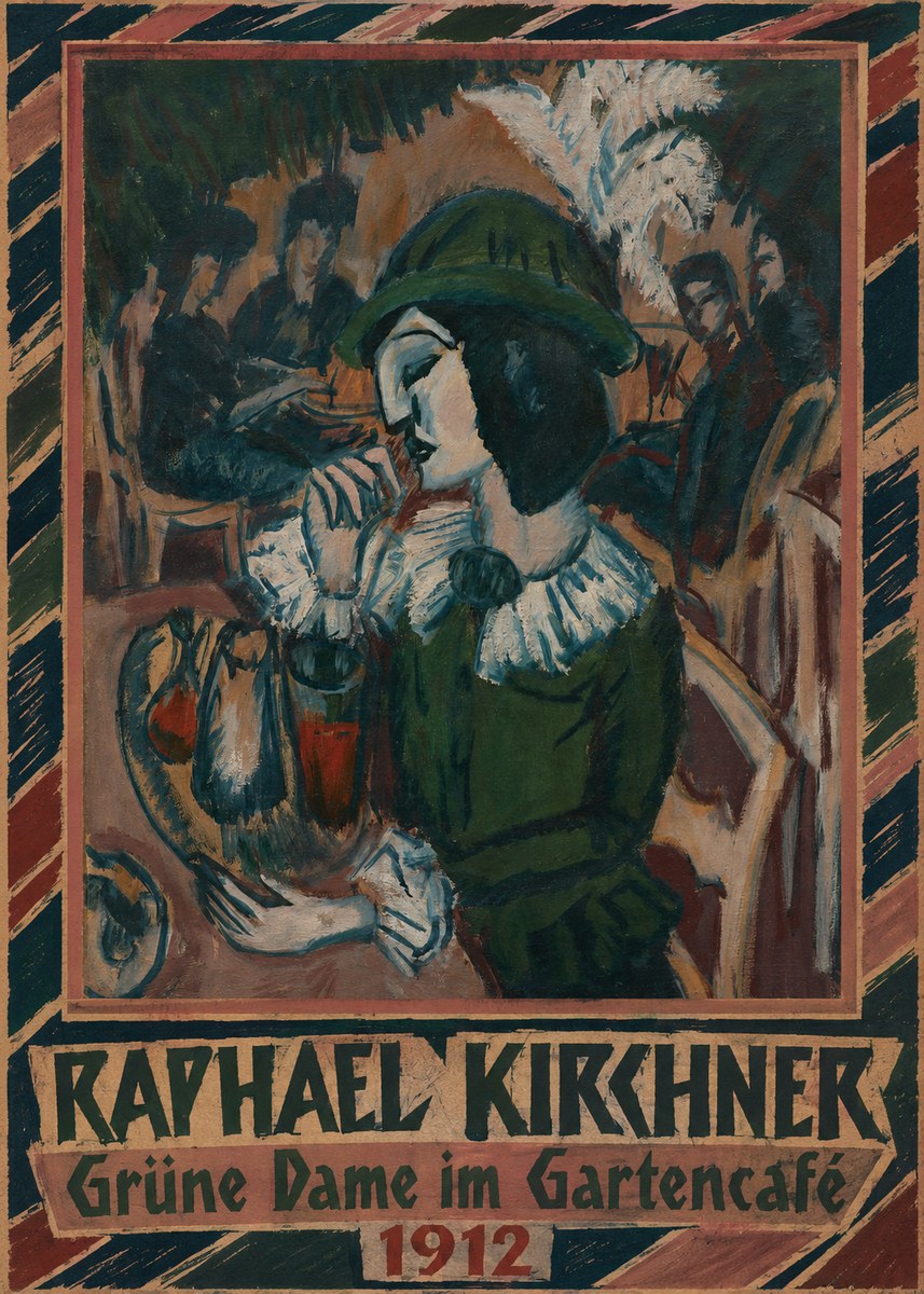 Raphael Kirchner Grüne Dame Im Gartencafé No5 - Póster
