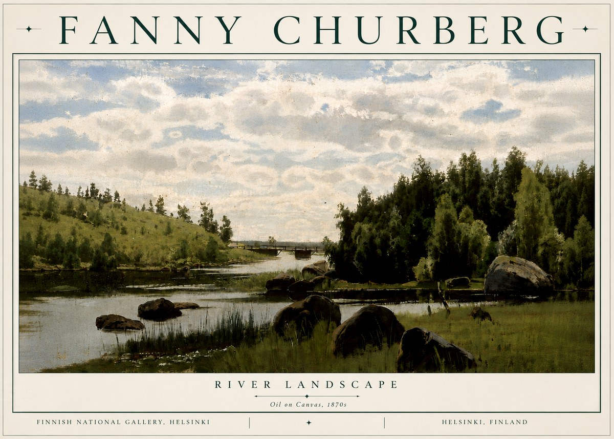 Fanny Churberg River Landscape No6 - Póster