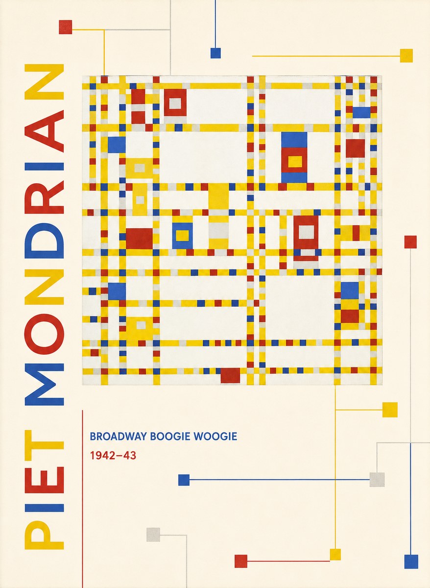 Piet Mondrian Broadway Boogie Woogie No3 - Póster