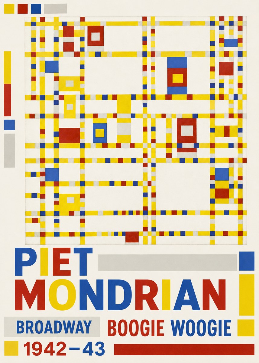 Piet Mondrian Broadway Boogie Woogie No5 - Póster