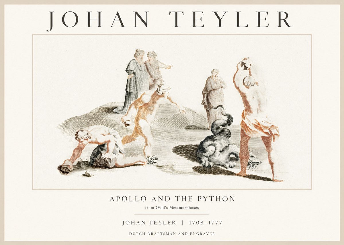 Johan Teyler Apollo and the Python No1 - Póster