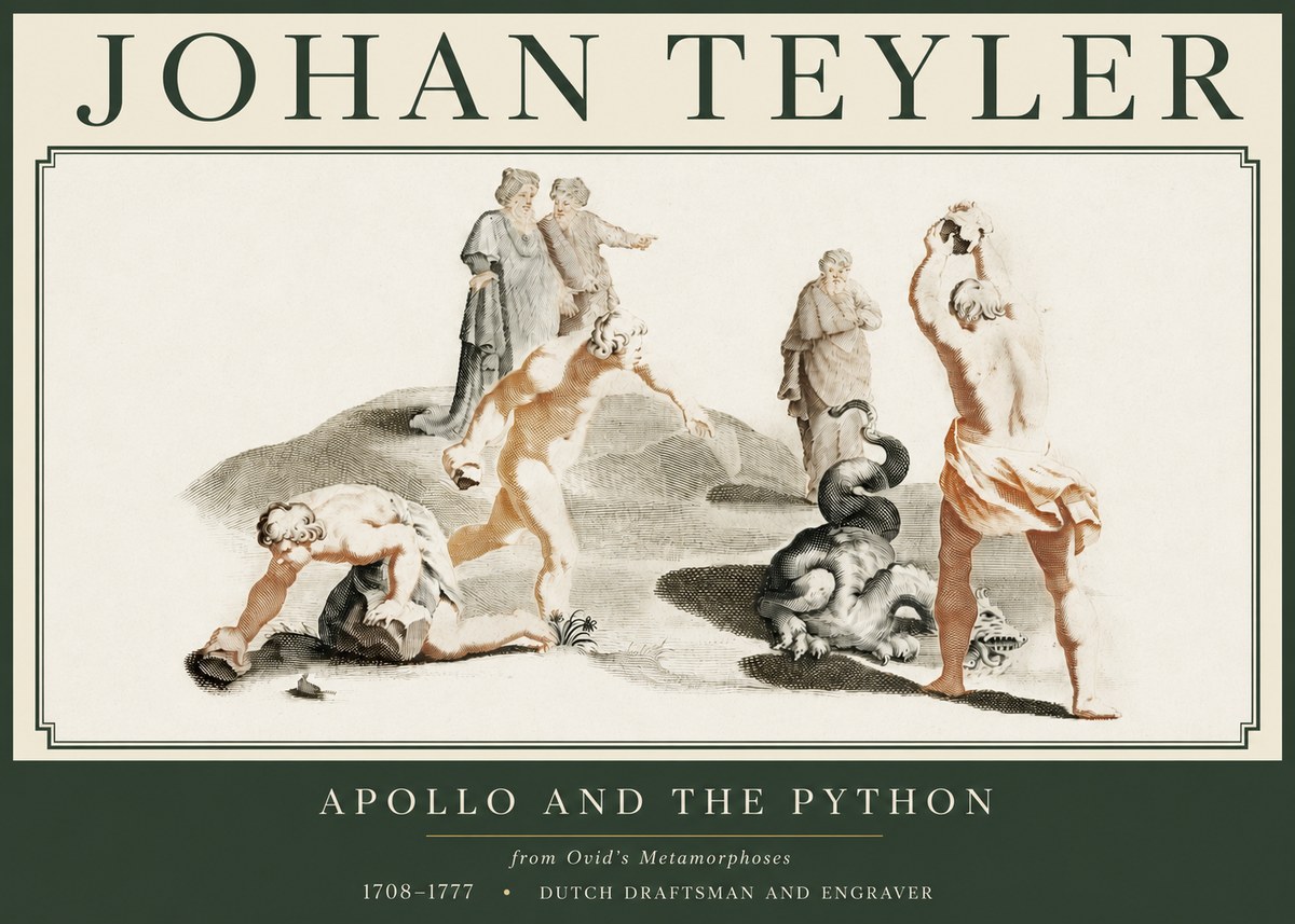 Johan Teyler Apollo and the Python No3 - Póster