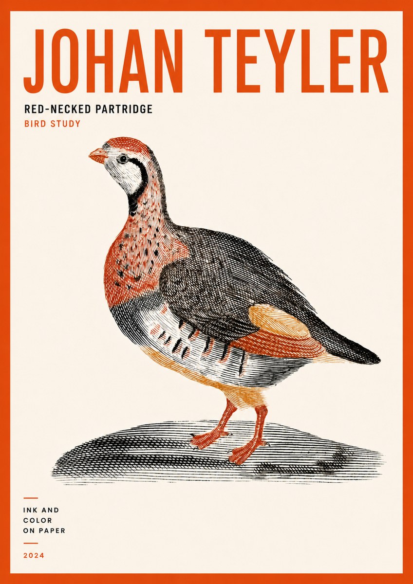 Johan Teyler Red-necked Partridge No5 - Póster