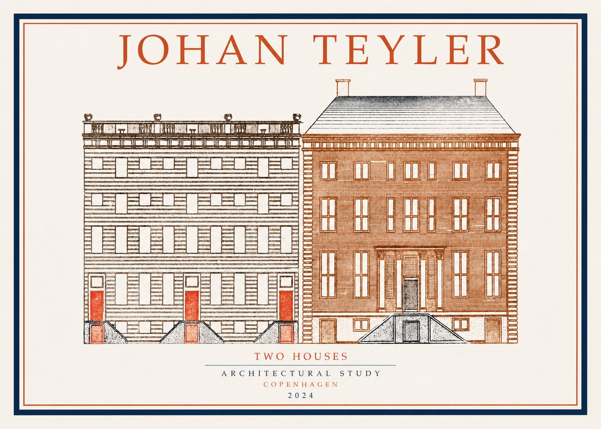 Johan Teyler Two Houses No1 - Póster