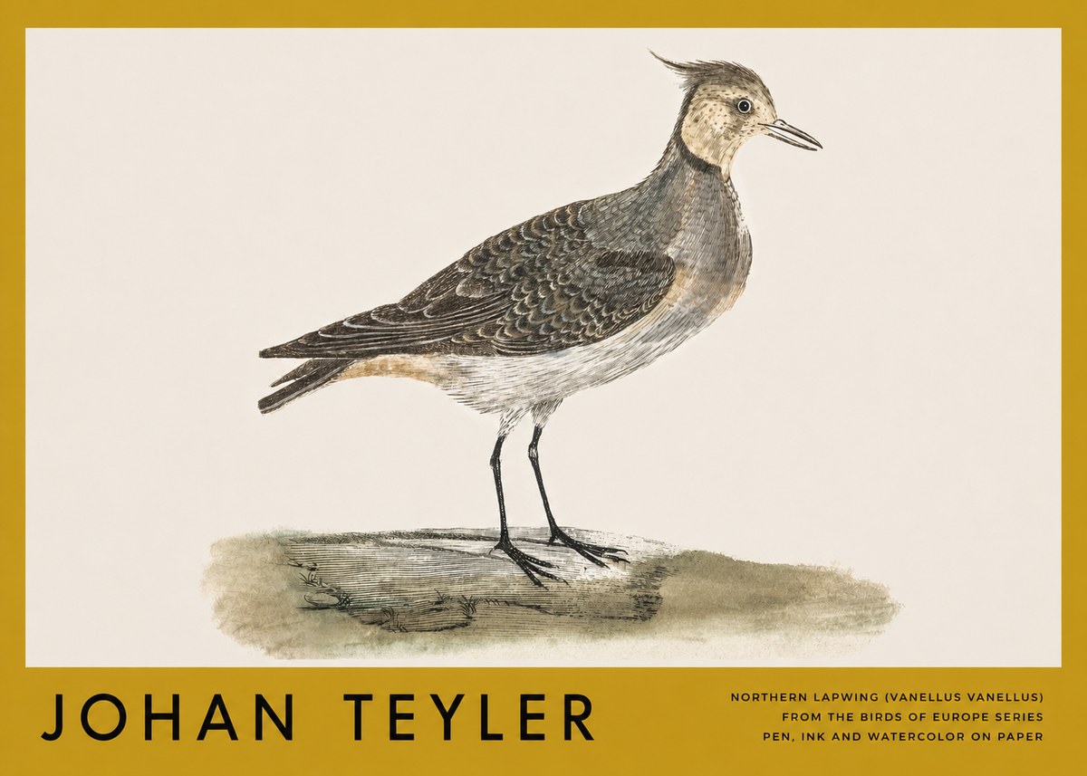 Johan Teyler Northern Lapwing (Vanellus Vanellus) No3 - Póster
