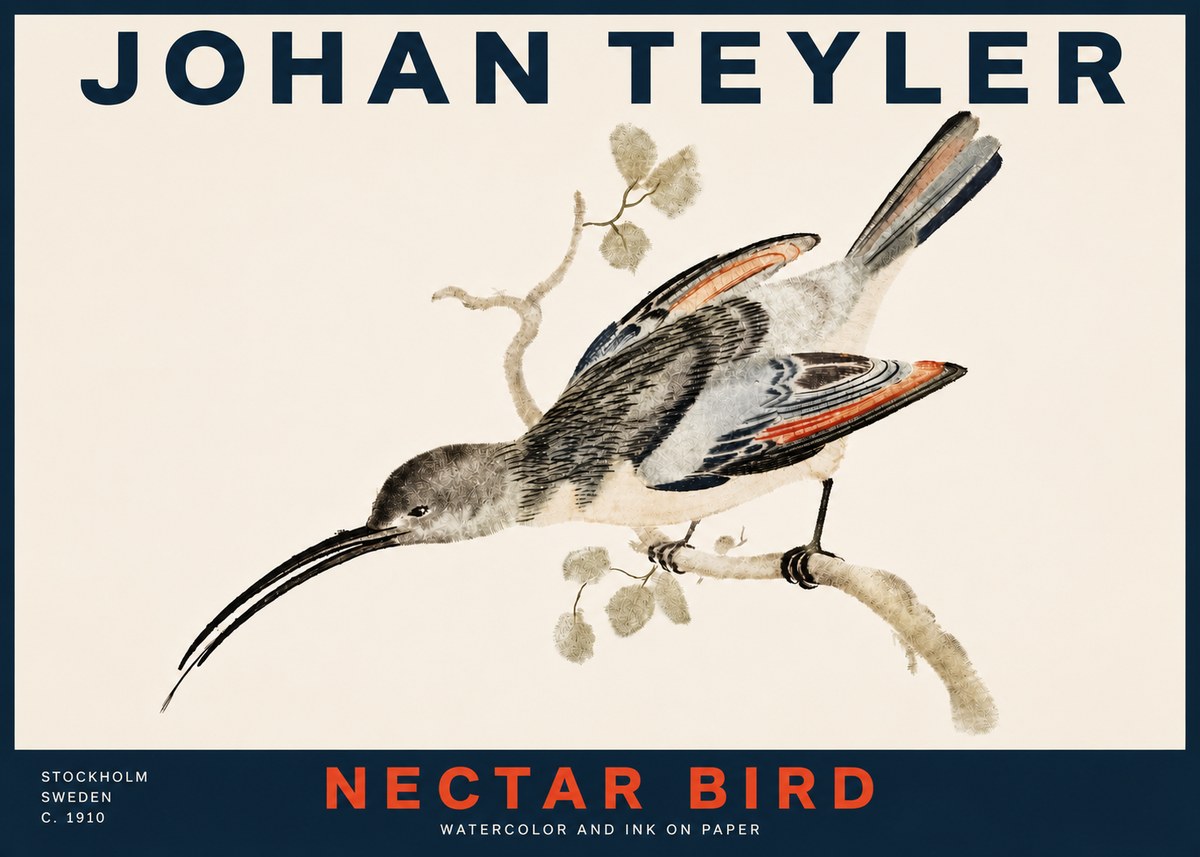 Johan Teyler Nectar Bird No4 - Póster