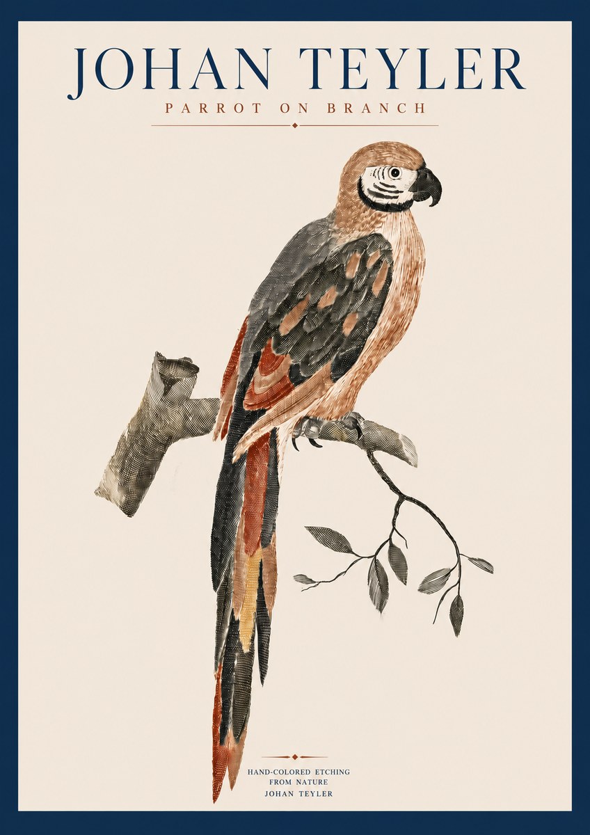 Johan Teyler Parrot on Branch No3 - Póster