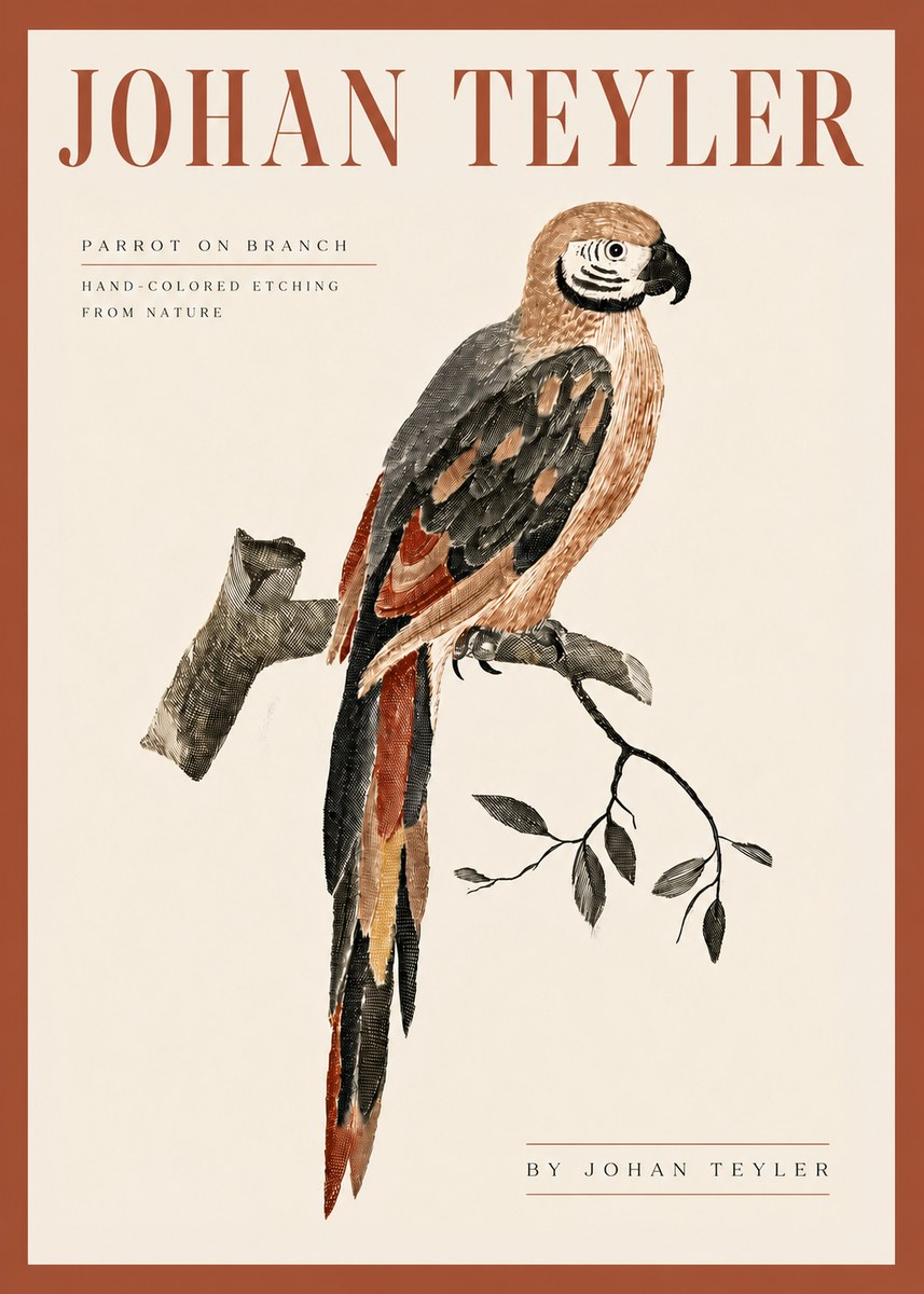 Johan Teyler Parrot on Branch No5 - Póster