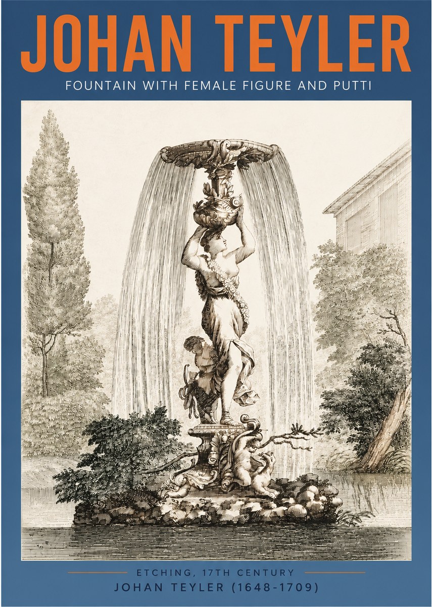 Johan Teyler Fountain with Allegorical Figures No4 - Póster